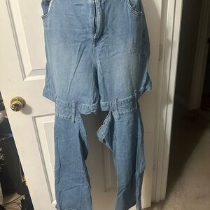 Fashion Nova Light Blue Convertible Flare Jeans